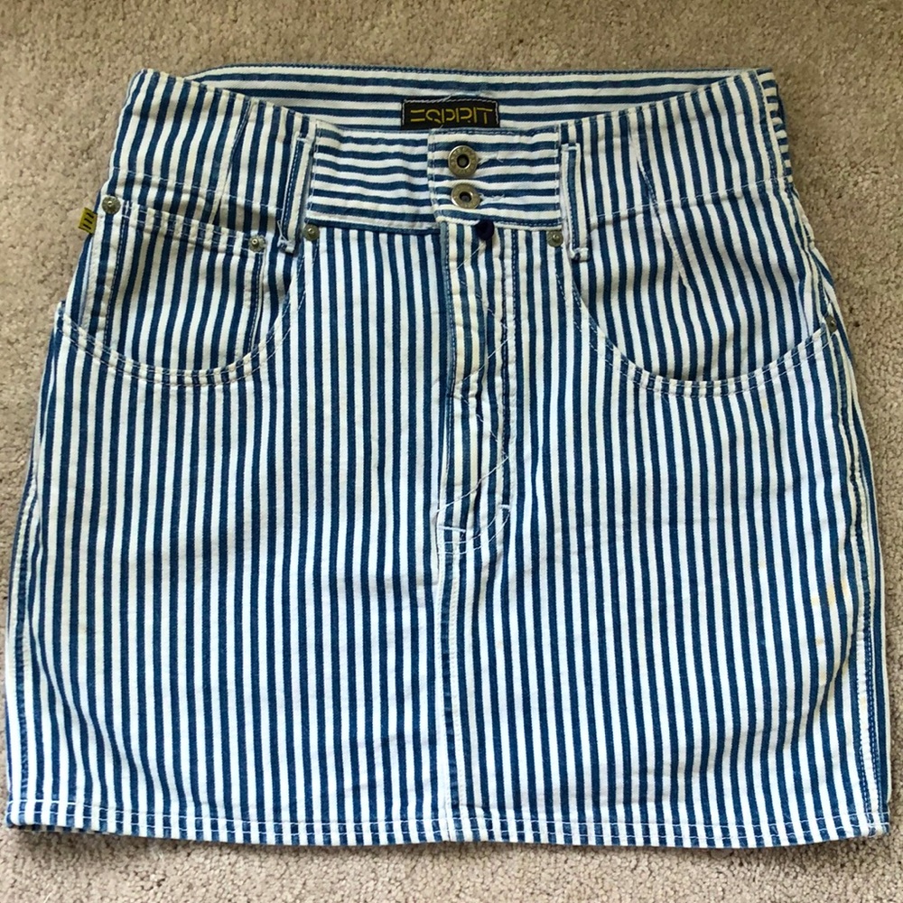 Vintage Blue & White Pinstripe Miniskirt